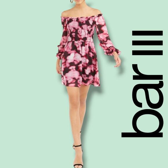 Bar III Women's Smocked Off-The-Shoulder Mini Dress - large - Picture 8 of 8